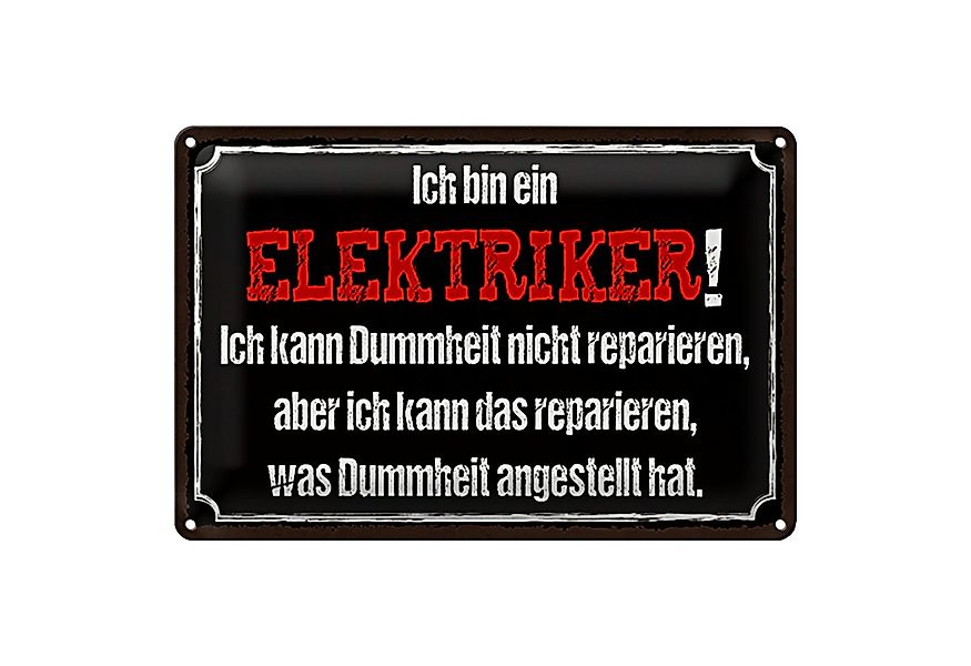 Roomando Metallschild Spruch 18x12cm bin Elektriker kann reparieren günstig online kaufen