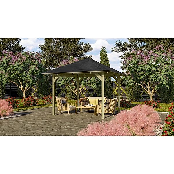 Karibu Pavillon "Sevilla", (Set), BxTxH: 340x340x290 cm, mit schwarzen Dach günstig online kaufen