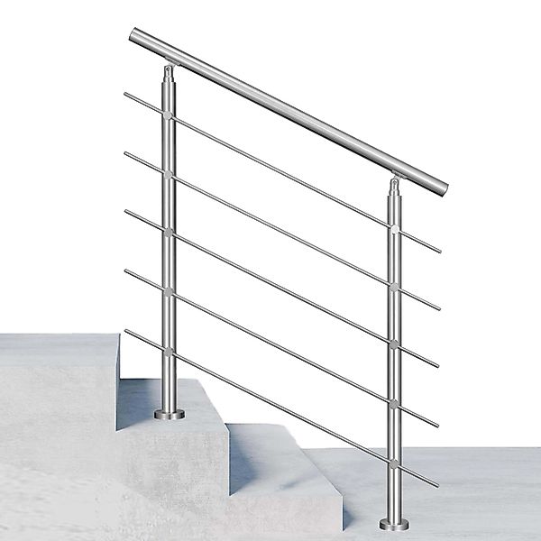 Duschparadies Edelstahl Geländer 120 cm mit 5 Querstäben für Innen und Auße günstig online kaufen