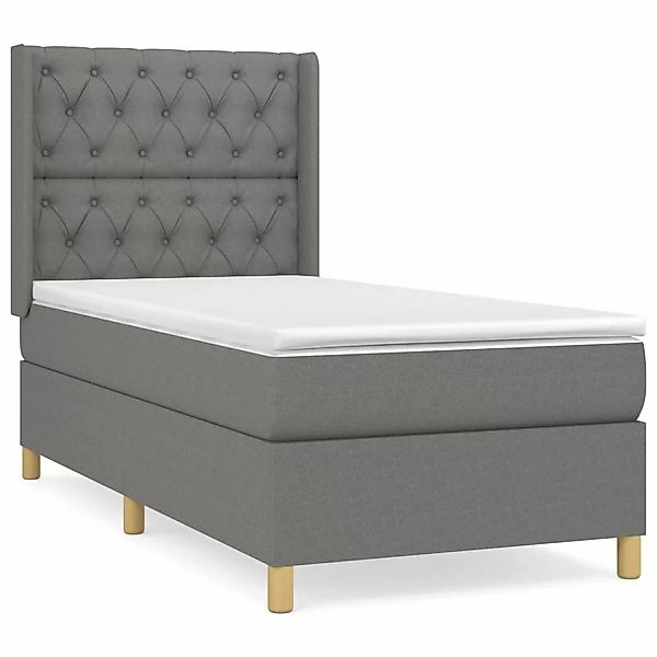 Vidaxl Boxspringbett Mit Matratze Dunkelgrau 80x200 Cm Stoff günstig online kaufen