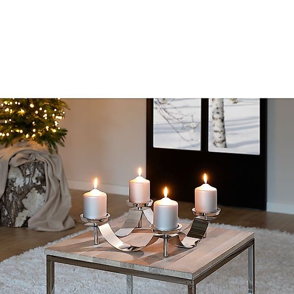 Fink Kerzenleuchter "GALLERY" Leuchter-Kranz mit Glas, 4-flammig, Adventskr günstig online kaufen