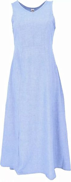 Guru-Shop Midikleid Langes Kleid, Baumwoll-Sommerkleid - hellblau günstig online kaufen