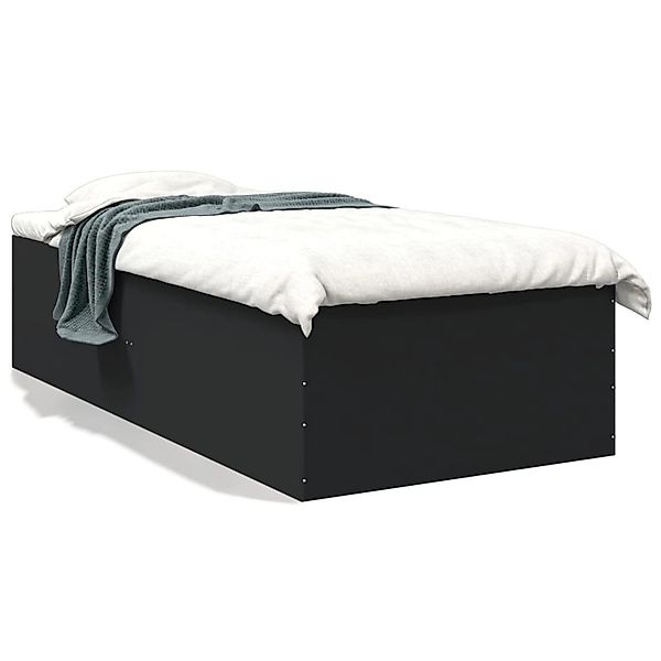 vidaXL Bettgestell Schwarz 75x190 cm Holzwerkstoff 3280980 günstig online kaufen