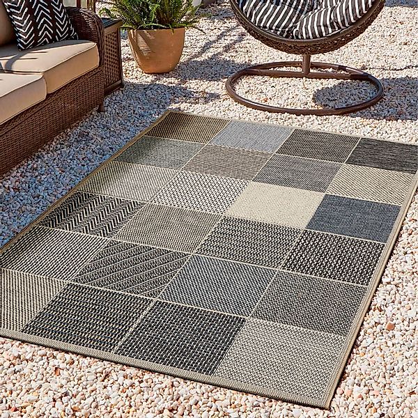 Andiamo Teppich "Clyde 2" rechteckig 5 mm Höhe Flachgewebe, Patchwork Desig günstig online kaufen