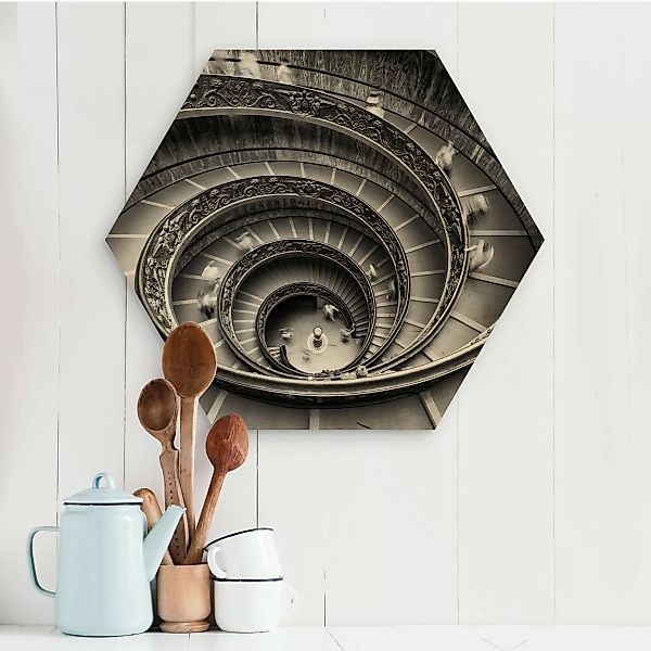 Hexagon-Holzbild Bramante Treppe günstig online kaufen