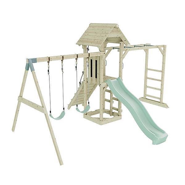 OutdoorToys Spielturm Örebro mit Kinderschaukel Mintgrün günstig online kaufen