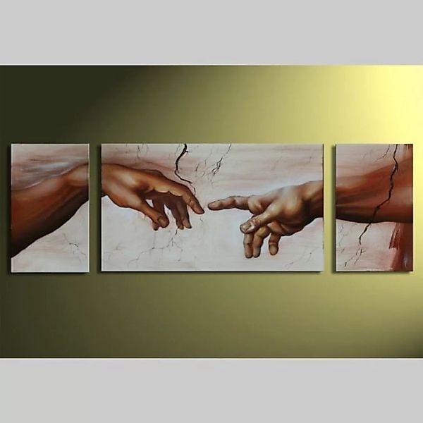 3 Leinwandbilder MICHELANGELO (1) 165 x 50cm Handgemalt günstig online kaufen