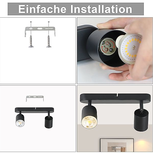ZMH Deckenstrahler 2 Flammig - Metall günstig online kaufen