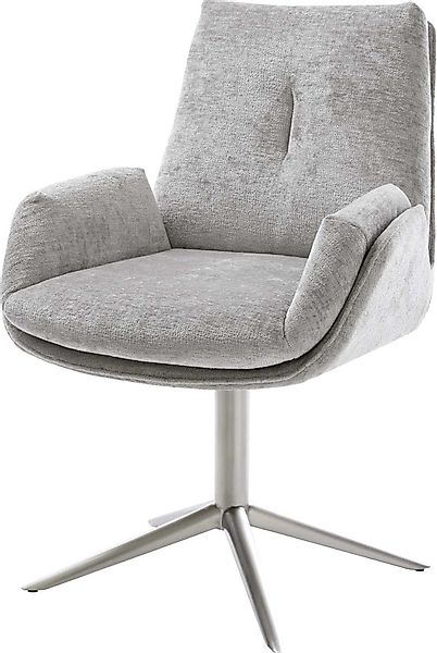 DELIFE Polsterstuhl Clea-Flex, Fußkreuz Edelstahl Chenille günstig online kaufen