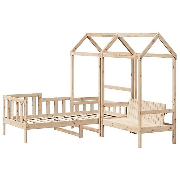 vidaXL Bett Tagesbett und Bank mit Dach 90x200 cm Kiefernholz günstig online kaufen