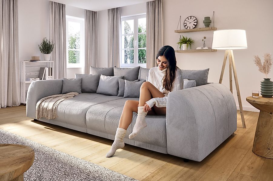S-Style Möbel Big-Sofa Levana 5-Sitzer Boxspringfederung günstig online kaufen