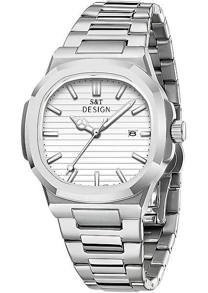 S&T Design Quarzuhr Herren Uhr Edelstahl Armbanduhr Herrenuhr, (Geschenkebo günstig online kaufen