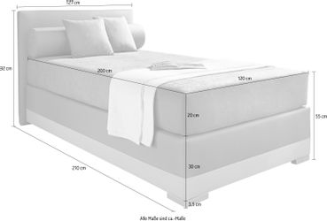 Maintal Boxspringbett "Lago" in 3 verschiedenen Matratzenarten, H2 oder H3 günstig online kaufen