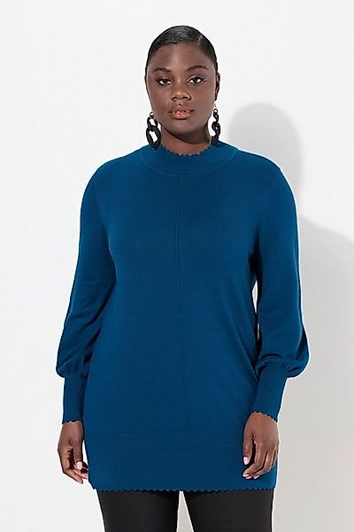 Ulla Popken Strickpullover Pullover Muschelsaum Stehkragen Langarm günstig online kaufen