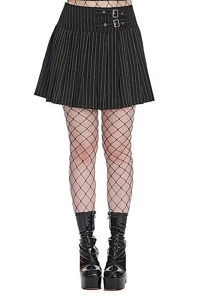 Banned A-Linien-Rock Black Core Pinstripe Mini Wickelrock Nadelstreifen Fal günstig online kaufen