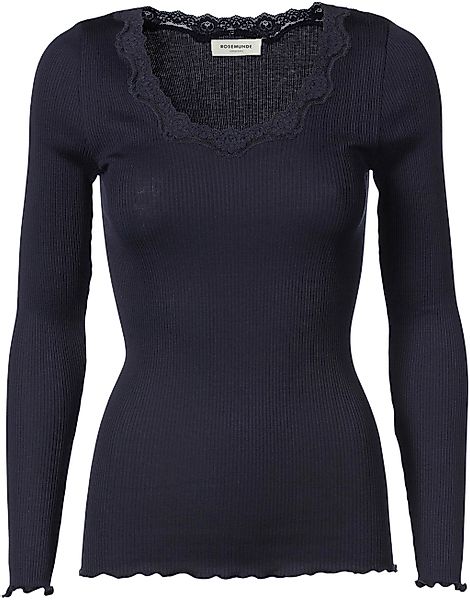 rosemunde Langarmshirt "Babette Silk Blouse", Rundhalsausschnitt mit Spitze günstig online kaufen