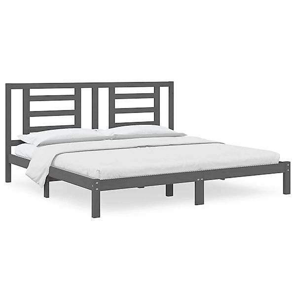 vidaXL Massivholzbett Grau Kiefer 200x200 cm1156808 günstig online kaufen