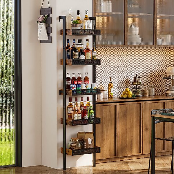 TWSOUL Weinregal 5-Tier freistehende Liquor Flasche günstig online kaufen
