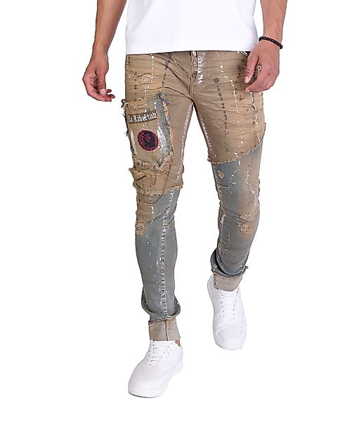 KINGZ Slim-fit-Jeans Herren Vintage Look Designer günstig online kaufen