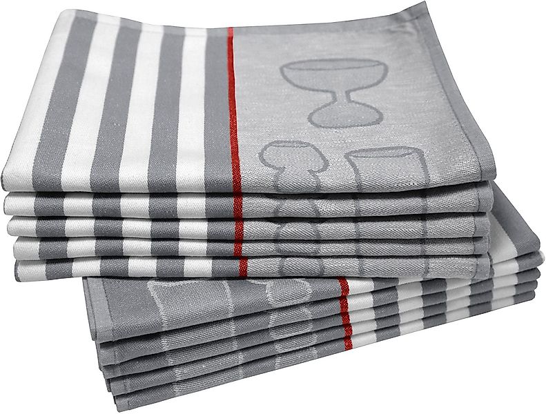 Dyckhoff Geschirrtuch Gläser / Halbleinen, (Set, 10-tlg), mit Gläser & Stre günstig online kaufen