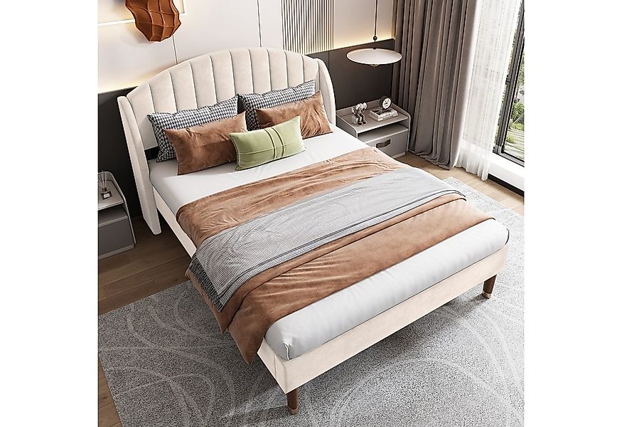 STILVORA Polsterbett 160×200 Bettgestell Jugendbett mit Lattenrost und Kopf günstig online kaufen