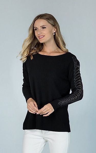 Passioni Strickpullover mit offenen gerippten Ärmeln günstig online kaufen