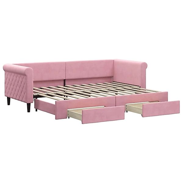 vidaXL Tagesbett Ausziehbar mit Schubladen Rosa 80x200 cm Samt1898374 günstig online kaufen