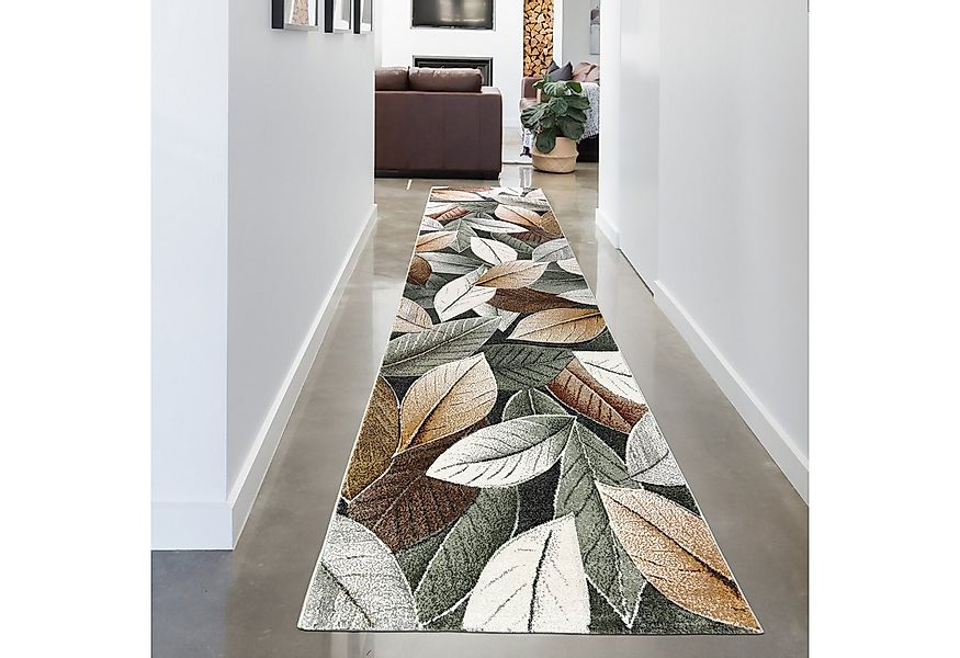 Carpetia Teppich Wohnzimmerteppich im natürlichen Look mit Blätterdesign in günstig online kaufen