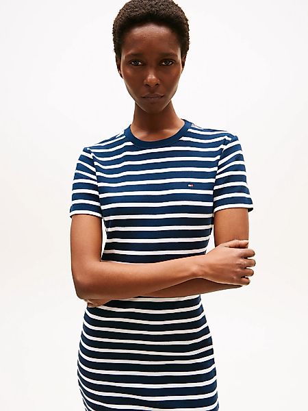 Tommy Hilfiger Shirtkleid "NEW CODY STR SLIM SHORT DRS SS", mit allover Str günstig online kaufen