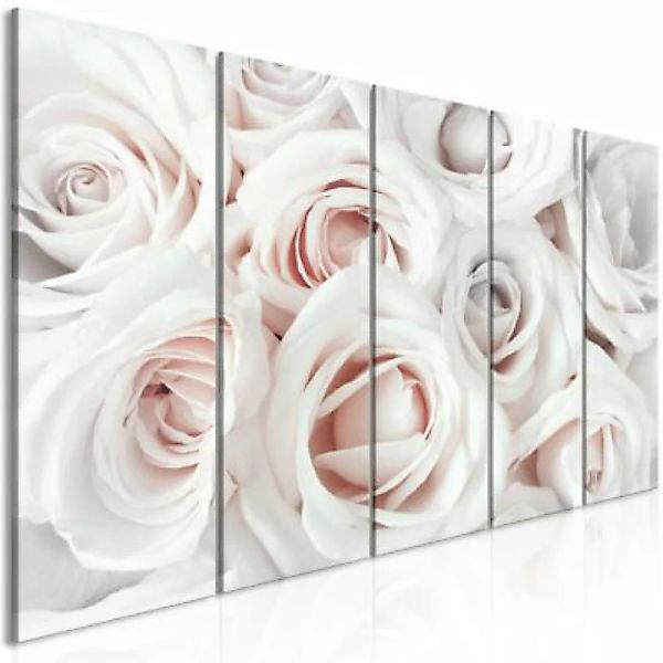 artgeist Wandbild Satin Rose (5 Parts) Narrow Pink weiß-kombi Gr. 200 x 80 günstig online kaufen