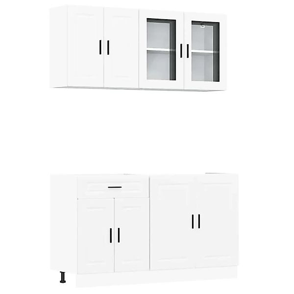 vidaXL 4 Tlg Küchenschrank-Set Porto Weiß Holzwerkstoff 3314871 günstig online kaufen