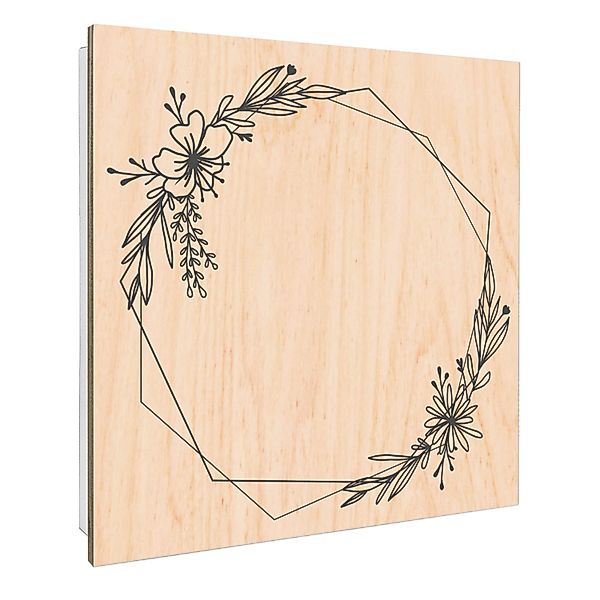 Banjado Schlüsselkasten mit Holzfront 30x30cm Weiß Scharnier Links 50 Haken günstig online kaufen