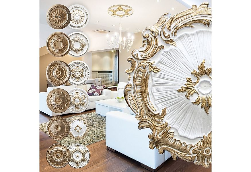 marbet design Wanddekoobjekt R-07 Gold (Stuckrosette aus EPS Styropor, Zier günstig online kaufen