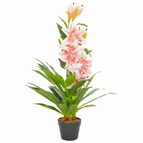 vidaXL Künstliche Lilie mit Topf Rosa 90 cm Dekorationspflanze grün günstig online kaufen