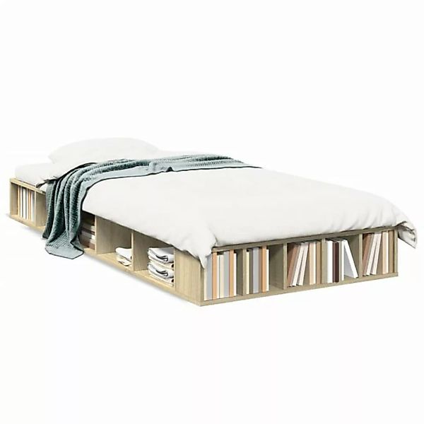 vidaXL Bett Bettgestell Sonoma-Eiche 75x190 cm Holzwerkstoff günstig online kaufen
