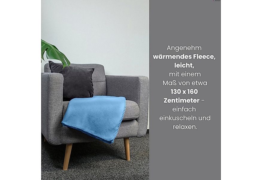 Wohndecke Polar-Fleece ca. 130x160, wometo, OEKO-TEX®, Fleecedecke mit Kett günstig online kaufen