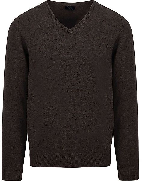 William Lockie V-Auschnitt Pullover Lammwolle Cocoa Dunkelbraun - Größe XXL günstig online kaufen