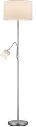 Stehlampe HOTEL Nickel Matt 1 Stück Metall / Stoff Hellgrau, Weiß günstig online kaufen