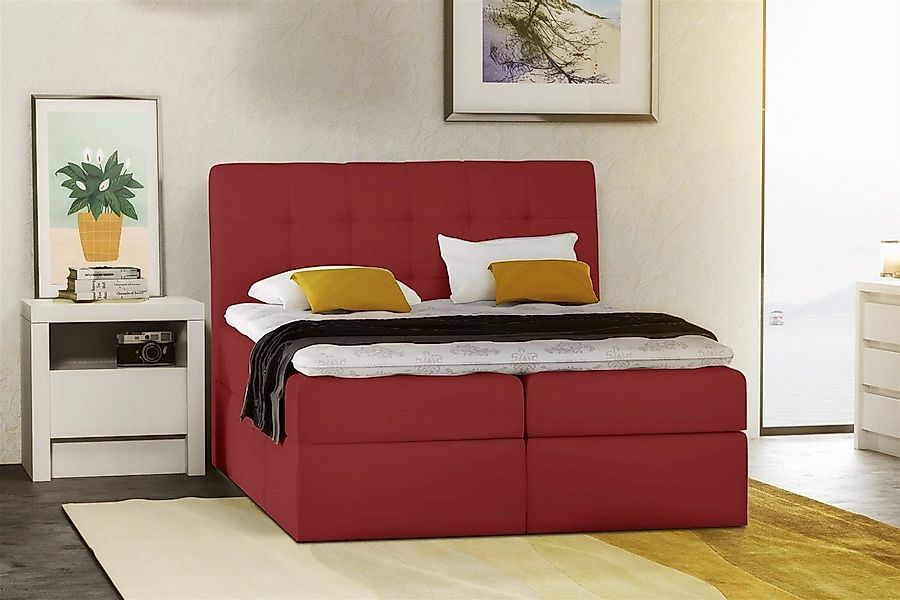 Fun Möbel Boxspringbett Boxspringbett Schlafzimmerbett TURIN in Kunstleder günstig online kaufen