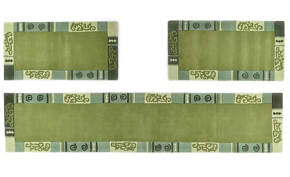 THEKO Teppich   ¦ grün ¦ Wolle ¦ Maße (cm): B: 70 H: 1,4 Teppiche > Bettumr günstig online kaufen