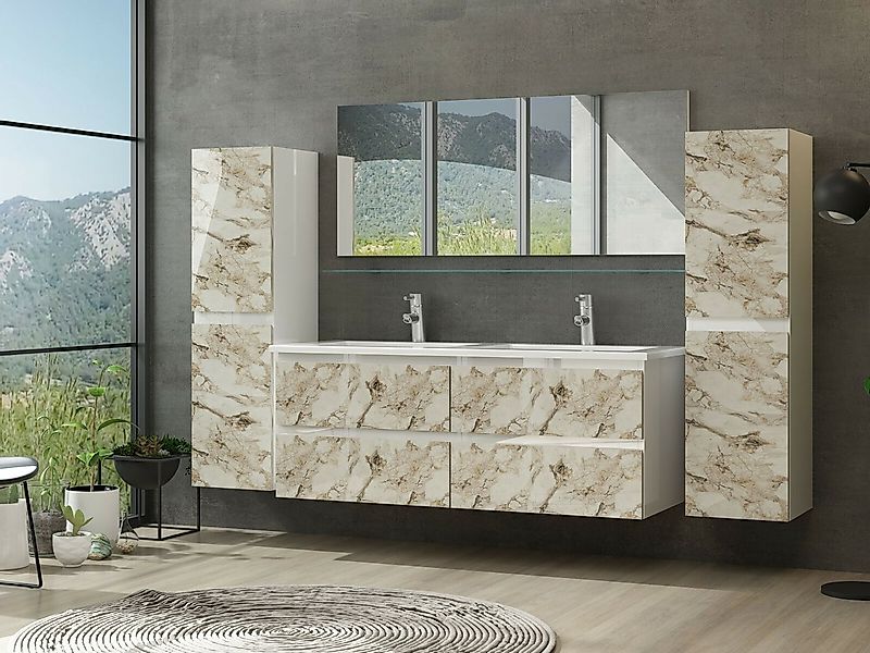 Homeline Badmöbel-Set Doppel Waschbecken Diana New in 3 Größen badmöbel Set günstig online kaufen