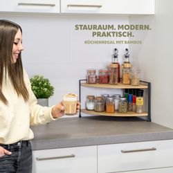eluno Küchenregal Gewürzeckregal aus Bambus und günstig online kaufen