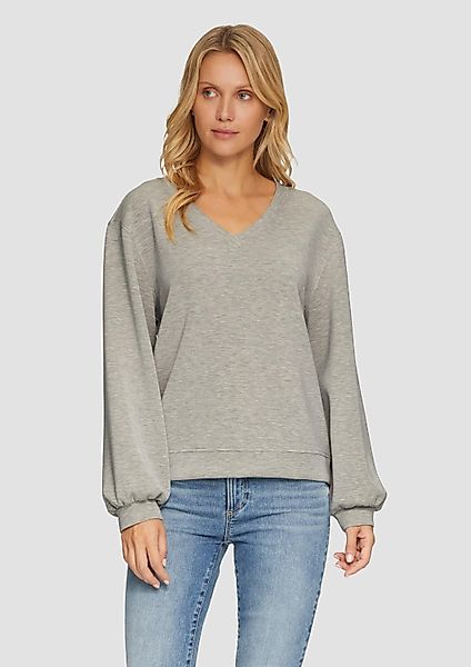 s.Oliver Sweatshirt Sweatshirt Scuba-Sweatshirt mit V-Ausschnitt günstig online kaufen