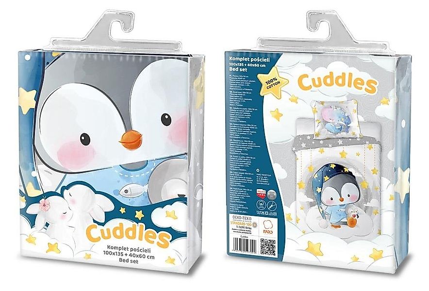 FARO pln Babybettwäsche Baby Bettwäsche "Pinguin mit Schlafmütze" 100x135cm günstig online kaufen