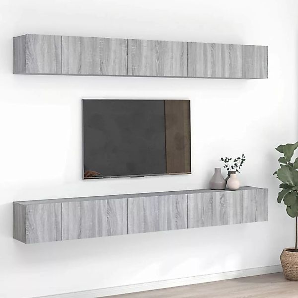 Vidaxl 8-tlg. Tv-schrank-set Grau Sonoma 60x30x30 Cm Holzwerkstoff günstig online kaufen