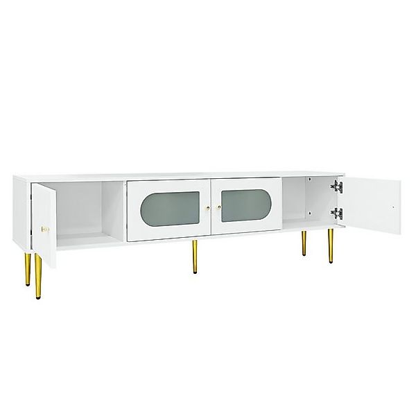 Odikalo TV-Schrank TV-Unterschrank TV-Board Weißer Korpus Golden 35KG Tragk günstig online kaufen