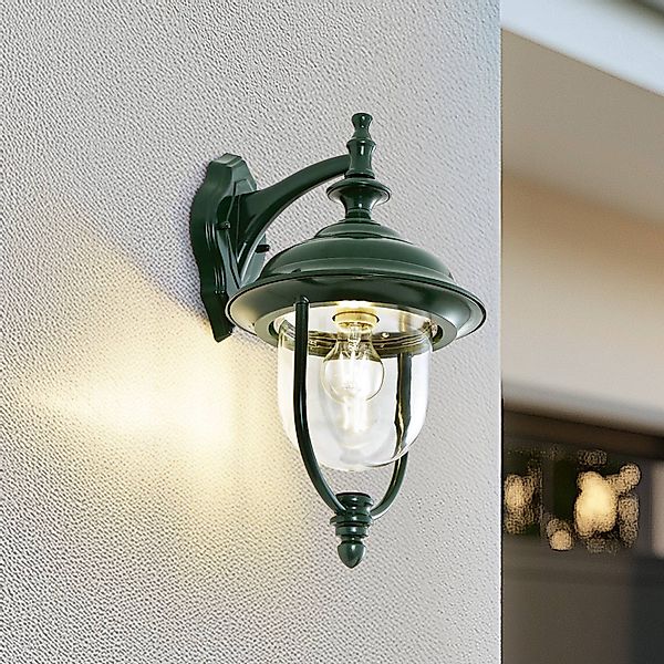 Lindby Außenwandleuchte Clint, grün, down, IP44 günstig online kaufen