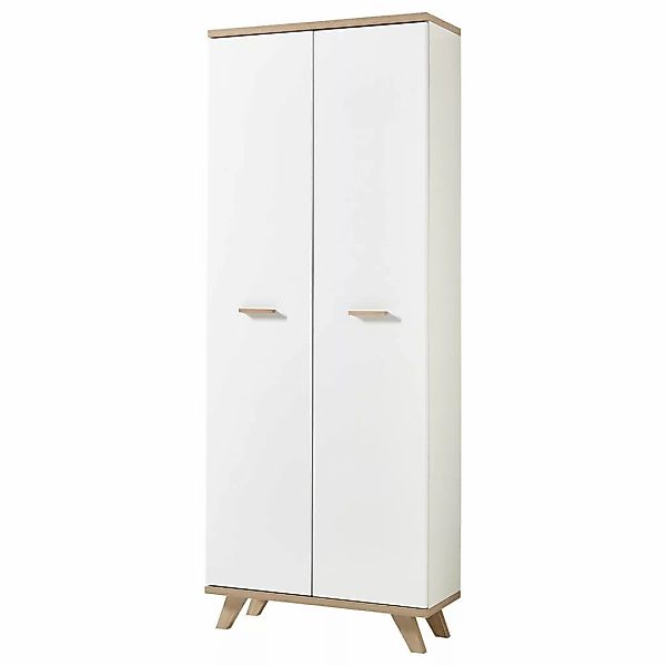 Aktenschrank weiß Eiche San-Remo Nachbildung B/H/T: ca. 75x193x37 cm günstig online kaufen