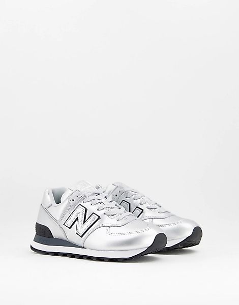 New Balance – 574 – Sneaker in Metallic-Silber günstig online kaufen