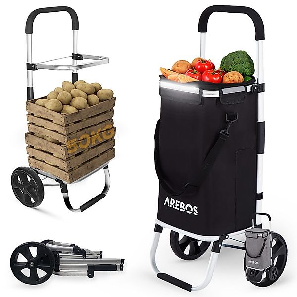 Arebos Einkaufstrolley 3in1 Trolley Einkaufswagen mit günstig online kaufen